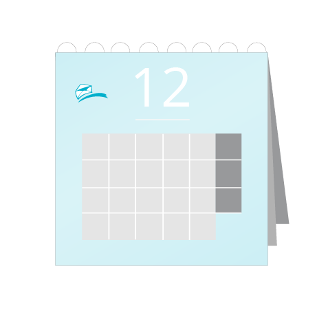 12 Blatt Wandkalender mit Deckblatt